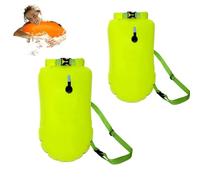 2PCS Swimming Buoy, Floats, Inflatable Swimming Buoy for Triathlon, Snorkeling, Open Water Swimming, Highly Visible with Adjustable Belt