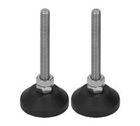 2pcs Swivel Leveling Mounts - Adjustable M6 Furniture Glide Pads with Nylon and Rubber Base (D30×50mm)