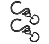 2pcs Swivel Plant Hook 9x2.6x2.2cm Iron 360 Degree Black | Smooth Bearing, Anti Slip Grooves, Secure Chains and Ropes, Balconies, Pergola, Quiet Rotation
