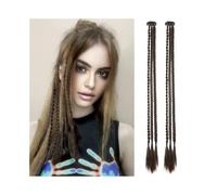 2pcs Synthetic Braid Clip in Hair Extensions Braids Long Ponytail Hairpieces For Women Kids Girls Daily Party Cosplay Hair Extension for Daily Use(Chocolate Brown)