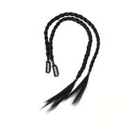 2Pcs Synthetic Braided Ponytail Extensions Clip in Hair, 20inch Braids Braided Hairpieces for Women Easy to Style and Cut(Natural Black)