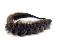 2PCS Synthetic Hair Braided Headband Classic Wide Strands Wedding Disorderly Fluffy Braids Wig Band Women Beauty Accessory (GYU-A05)