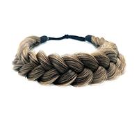 2PCS Synthetic Hair Braided Headband Classic Wide Strands Wedding Disorderly Fluffy Braids Wig Band Women Beauty Accessory (GYU-A27)