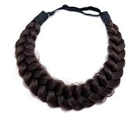 2PCS Synthetic Hair Braided Headband Classic Wide Strands Wedding Disorderly Fluffy Braids Wig Band Women Beauty Accessory ((A4JUT))