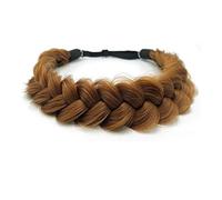 2PCS Synthetic Hair Braided Headband Classic Wide Strands Wedding Disorderly Fluffy Braids Wig Band Women Beauty Accessory (GYU-A20)