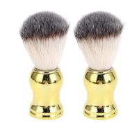 2Pcs Synthetic Shaving Brush, Premium Shave Brush for Men, Soft for Smooth Lather with Shaving Cream or Soap, Ergonomic Curved Handle for Easy Grip, Includes 2 Brushes