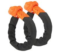 2Pcs Synthetic Soft Shackle, 21 Tons Breaking Strength, Flexible Lightweight Road Recovery Rope Shackle with Protective Sleeve for Truck SUVs Offroad Vehicle