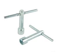 2PCS T Handle Hex Socket Wrench 10mm Deep Nut Driver Steel Hand Tool with Knurled Grip for Fastening Loose Nuts on Protruding Threads Silver 68mm Length