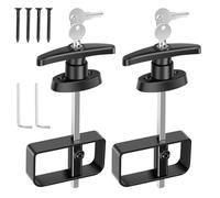 2Pcs T Handle Lock Kit, Complete Shed Lock Kit with 4 Keys and 4 Screws, 5-1/2inch Stem Shed Door Handle Locks, Zinc AlloyKeyed Gate Locks, Door Hardware for Gate Barn Playhouse