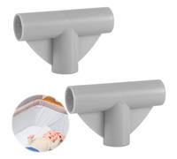 2pcs T-Shaped Joints, Gray 0.98 Inch Inner Diameter Baby Playpen Replacement Connectors