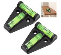 2PCS T Type Spirit Level, 2 Way Bubble Leveling Device for Caravan RV Motorhome, Portable Mini Spirit Measuring Tool with Bright Bubble for Camping Furniture Camera and Desk Alignment