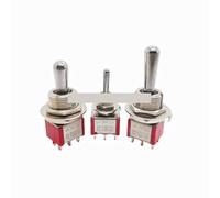 2pcs T812 Locking Type 12mm Toggle Switch T80-T ON ON ON 3A/250V 5A/125V 6mm 6PIN SP3T 3 Way Switches(12mm Long Handle)