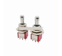 2pcs T812 Locking Type 12mm Toggle Switch T80-T ON ON ON 3A/250V 5A/125V 6mm 6PIN SP3T 3 Way Switches(12mm Short Handle)