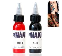 2PCS Ta/ttoo Practice Pigm/ent,Tat/to Ink Black,Safe and Long Lasting Tat/too Ink Black,Ve/gan Friendly Tat/Too In/k,Standard Pig/ment Tat/to Supplies,Tat/to Supplies for Colouring & Mixing#BLK + RD-1