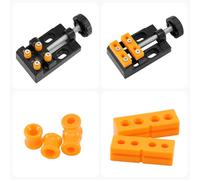 2pcs Table Flat Clamp Machined Mini Bench Flat Clamp Table Vice Adjustable Drill Press Vice for DIY Jewelry Walnut Nuclear Drilling Carving Watch Repair Tool