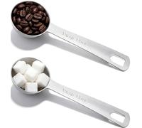 2PCS Table Spoon Measuring Scoop, Stainless Steel Tablespoon Measure Short Design, Precise Cooking Baking Spices Measurement (Silver, 15ml)