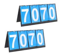 2PCS Table Top Scoreboard, 4 Digit Flip Scoreboard Easy Flip Score Keeper Chart Number Fliping Cards for Basketball Tennis Badminton