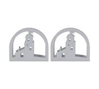 2Pcs Table Upright Napkin Holders, Vertical Napkin Holders Stainless Steel, Hollow Horse Pattern Decorative Metal Napkin Holder for Kitchen Dining Table Home Bar Cafe Hotel (Sea Fortress Pattern)