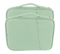 2pcs Tablet Carrying Pouch with Handle for Travel, Green Polyester | Multilayer Design, Waterresistant Protection, for Electronics and Laptop, Daily Office Use, Men Women