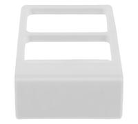 2pcs Tabletop Remote Control Organizer with 2 Compartments, White | Synthetic Resin, Matte Finish, Stable Base Structure, Built-in Slots, Upright Storage for Entertainment Centers