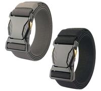 2Pcs Tactical Belt for Men, Adjustable Quick Release Military Webbing Belts