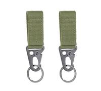 2Pcs Tactical Hanging Belt Clip Carabiner Buckle Molle Strap Nylon Snap Hook Clip Keychain Keyholder Ring Tactical Backpack Molle Clip for Climbing Hiking Outdoor(Green)