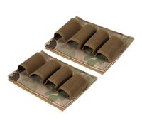 2pcs Tactical Modular Organizer Insert Bag Tactical Battery Holder Military Tactical Elastic Flashlight chemlight Battery Holder Bullet Shot Shell Pen Organizer Storage Bag Hook and Loop (CP)