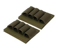 2pcs Tactical Modular Organizer Insert Bag Tactical Battery Holder Military Tactical Elastic Flashlight chemlight Battery Holder Bullet Shot Shell Pen Organizer Storage Bag Hook and Loop (Green)