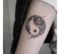 2pcs tai chi yin and yang fish juice tattoo stickers, semi-permanent tattoos, realistic fake tattoos, temporary tattoos that can last 7-15 days waterproof non-reflective non-toxic