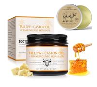 2Pcs Tallow and Honey Balm, Tallow Face Cream with Castor Oil and Frankincense Oil, Deep Moisturizing Face & Body Cream for Dry, Cracked Skin Care