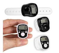 2PCS Tally Counters, Hand Finger Counters Electronic Number Clicker Counter Digital LCD Stitch Counter, Mini Row Counters for Knitting Displaying 5 Digits Tasbih Counter for Golf Score, Black White