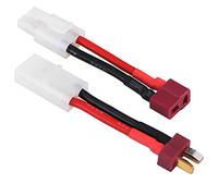 2pcs Tamiya Style Connector, T Plug Female/Male to Tamiya Male/Female Adapter Silicon Cable 14 AWG Wire RC Accessory Parallel Charging Harness for Drone RC Car ESC Lipo NiMH Battery Charger 8.5cm