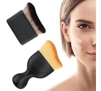 2PCS Tan Brush Soft Body Buffing Brush Portable Self Tanner Applicator Brushes with Plastic Handle for Face Body Leg Flawless Makeup