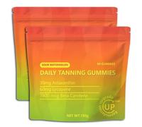 2PCS, Tanning Gummies, Sunless Tanning, Astaxanthin, Beta Carotene, Antioxidants, Cleansing Formula, Collagen, Skin Glow