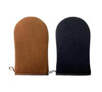 2Pcs Tanning Mitt, Tan Mitt, Washable Tanning Mit with Smooth and Even Effect Reusable Double-Sided, Reusable Fake Tan Mitt Prevents Stained Hands for Sunbathing(Black,Brown)