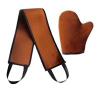 2Pcs Tanning Mitten Back Tanner Kit Mini Self Tan Mitt Back Buddy Lotion Applicator Self Tanning Mitt Set with Velvet, Tan