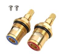 2PCS Tap Valves Cartridge,Brass Taps Cartridges for Kitchen and Bath,1/2 Inch Bsp Thread,20 Splines,53mm Height -Sp3561 Compatible,Fit for a M4 Screw,Easy Installation,Effectively Stops Leaks