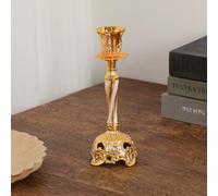 2pcs Taper Candle Holders Retro Metal Candlestick Holder Candle Stick For Halloween Christmas Wedding Home Decor, Table Centerpiece, Mantel Decoration, 6.1inch Height(Pink)