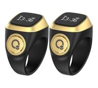 2Pcs Tasbeeh Counter Smart Ring | Digital Electronic Tasbeeh Counter with Vibration Reminder | Smart Finger Counter with LCD Display | 20mm Rechargeable Finger Counter | Muslims Tasbeeh Smart Counter
