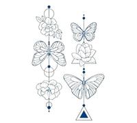 2pcs Tattoo Sticker Jellyfish Planet Feather Snake Large Pattern Water Transfer Tatoo(006)