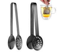 2pcs Tea Bag Squeezer Tongs, Stainless Steel Tea Bag Dispenser Gripper Picker Accessories Premium Teabag Squeezer Strainers Clip for Tea Drinkers Supplies Gifts (Black)