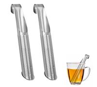 2pcs Tea Infuser Pipe, Stainless Steel Tea Diffusers Reusable Tea Strainer Filter Tea Interval Diffuser Fine Mesh Tea Infuser Interval Diffuser Tea Filter Pipe for Loose Tea