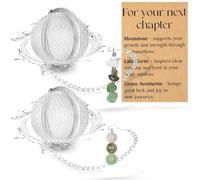 2pcs Tea Infuser, Stainless Steel Mesh Tea Ball Tea Steeper with Good Luck Charm Handmade Crystal Pendant For Your Next Chapter Retirement Gift Tea Infusers for Loose Tea