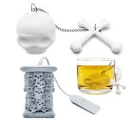 2PCS Tea strainers for Loose Tea, Cute Silicone Loose Tea Infuser, Unique Skull + Skull Tower Appearance，Reusable, Make Afternoon Tea time Fun