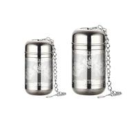 2PCS Tea Strainers for Loose Tea, Extra Fine Mesh Tea Infuser, 316 Stainless Steel & Updated Slim Threaded Lid, Loose Leaf Tea Steeper for Black Tea (Large+Small)
