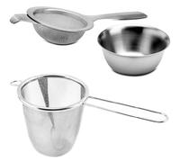 2Pcs Tea Strainers for Loose Tea, Stainless Steel Tea Filter Non Slip Handle Tea Strainer Large Sieve for Sifting Dry Ingredients Flour Pastas Tea