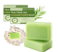 2PCS Tea Tree Oil Handmade Soap, Daily Cleansing Tea Tree Oil Soap, Cleansing and Showering 2-in-1, Plant-based formula soothes and moisturises, nourishes healthy skin