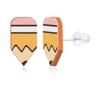 2pcs Teacher Stud Earrings, 0.59x0.31 inch Pencil Stud Earrings Funny Appreciation Earrings Studs Thank You Jewelry Gifts for Women School Birthday Thanksgiving Day