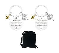 2Pcs Teacher Thank You Keychains, 1Pc Storage Bag, Thank You Gift Keychain, Educator Gift Keychain, Gift for Teachers