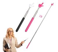 2Pcs Teachers Telescopic Pointer, Extendable Pointer Stick Retractable Hand Pointer Mini Classroom Pointer for Presentations Teaching Lecture Office Elementary School Kindergarten Teacher (Pink+Black)
